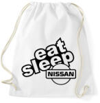 printfashion Eat Sleep Nissan - Sportzsák, Tornazsák - Fehér (2244845)