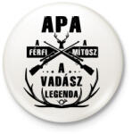 printfashion Apa a vadász - Kitűző, hűtőmágnes - Fehér (5348574)