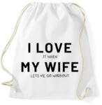 printfashion I LOVE MY WIFE [it when lets me go workout] - Sportzsák, Tornazsák - Fehér (2464070)