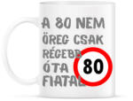 printfashion 80 éves szürke - Bögre - Fehér (16135065)
