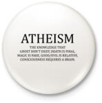 printfashion ATHEISM - Kitűző, hűtőmágnes - Fehér (3075106)