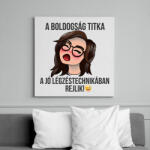 printfashion a boldogság titka - Vászonkép - Fehér (6629492)