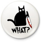 printfashion What? - Kitűző, hűtőmágnes - Fehér (9452854)