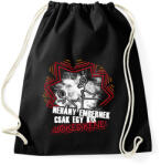 printfashion Néhány embernek csak egy kis lökés kéne - Sportzsák, Tornazsák - Fekete (16671939)