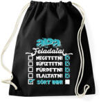 printfashion Apa feladatai - fehér szöveg - Sportzsák, Tornazsák - Fekete (16136762)
