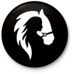 printfashion Lovaglás - Kitűző, hűtőmágnes - Fekete (15129833)