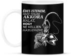 printfashion Horgászok fohásza - fehér - Bögre - Fekete (15650081)