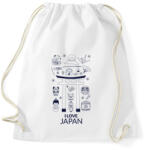 printfashion I LOVE JAPAN 5 - Sportzsák, Tornazsák - Fehér (10641280)