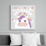printfashion Cuki unikornis - Vászonkép - Fehér (6640221)
