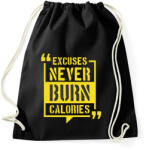 printfashion A kifogások nem égetnek kalóriát! - Sportzsák, Tornazsák - Fekete (2391688)