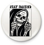 printfashion Stay positive - Kitűző, hűtőmágnes - Fehér (7292001)