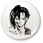 printfashion Attack on Titan Eren - Kitűző, hűtőmágnes - Fehér (6106308)