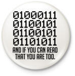 printfashion KOCKA - Kitűző, hűtőmágnes - Fehér (3075093)