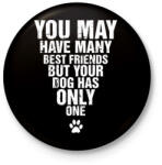 printfashion A kutyádnak csak egy barátja van! - Kitűző, hűtőmágnes - Fekete (3094966)