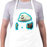 printfashion DSL Cloud Smiley #6 - Kötény - Fehér (15990111)