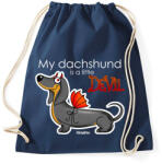 printfashion My dachshund is a little DEVIL" - Sportzsák, Tornazsák - Sötétkék (13414753)
