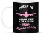 printfashion A legjobbak lesznek légiutas-kísérők - Bögre - Fekete (7687591)