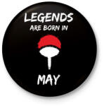 printfashion Naruto szülinap - Május - Kitűző, hűtőmágnes - Fekete (3103300)