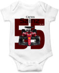 printfashion Carlos Sainz 55 autóversenyző - fekete felirat - Baba Body - Fehér (16041404)