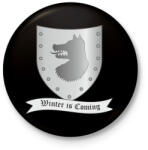 printfashion Trónok harca - Stark címer - Kitűző, hűtőmágnes - Fekete (3103432)