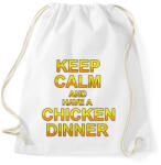 printfashion PUBG - Keep Calm and have a Chicken Dinner - Sportzsák, Tornazsák - Fehér (874178)