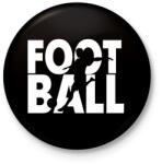 printfashion Football - Focilabda - Kitűző, hűtőmágnes - Fekete (7159450)