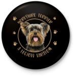 printfashion Yorkshire terrier - Legjobb barát - Kitűző, hűtőmágnes - Fekete (7177500)