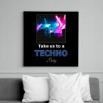 printfashion take us a techno party - Vászonkép - Fekete (15970868)