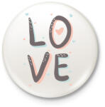 printfashion LOVE - Kitűző, hűtőmágnes - Fehér (3078754)