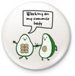 printfashion Working on my summer body - Kitűző, hűtőmágnes - Fehér (3088255)