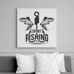 printfashion horgász - Vászonkép - Fehér (15815484)