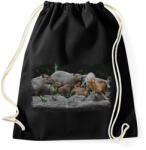 printfashion cica és capybarák - Sportzsák, Tornazsák - Fekete (14649050)