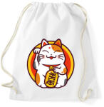printfashion Lucky cat - Maneki neko - Sportzsák, Tornazsák - Fehér (15793077)