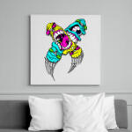 printfashion Gördeszka szörnyek - Vászonkép - Fehér (6627024)