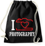 printfashion I love photography (white) - Sportzsák, Tornazsák - Fekete (7258844)
