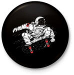 printfashion Gördeszkás Asztronauta - Kitűző, hűtőmágnes - Fekete (3097821)