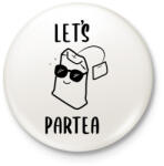 printfashion Let's ParTEA - Kitűző, hűtőmágnes - Fehér (16745179)