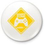 printfashion Gamer zone - Kitűző, hűtőmágnes - Fehér (3083041)