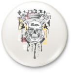 printfashion emberi koponya - Kitűző, hűtőmágnes - Fehér (4639768)