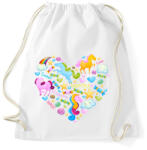 printfashion Egyszarvú szív - Sportzsák, Tornazsák - Fehér (320464)