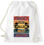 printfashion Bocsi, nem hallom, mert játszok - Sportzsák, Tornazsák - Fehér (6018221)