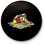 printfashion Rubik Kocka - Kitűző, hűtőmágnes - Fekete (3092565)