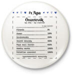 printfashion #1 Apa összetevők - Kitűző, hűtőmágnes - Fehér (7126719)