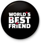 printfashion A világ legjobb barátja - Kitűző, hűtőmágnes - Fekete (7575225)