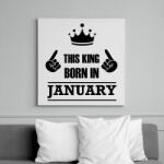 printfashion Ez a király januárban született - Vászonkép - Fehér (6625910)