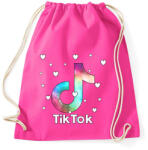 printfashion Tiktok fehér szivecskékkel - Sportzsák, Tornazsák - Fukszia (4596044)