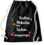 printfashion Kedves Mikulás meg tudom magyarázni - Sportzsák, Tornazsák - Fekete (11272561)