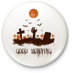 printfashion ZOMBI ÉBREDÉS - Kitűző, hűtőmágnes - Fehér (3081952)