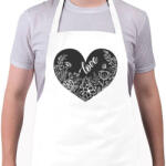 printfashion Szív virágokkal - Kötény - Fehér (4914615)