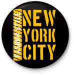 printfashion New York City - Kitűző, hűtőmágnes - Fekete (4386560)